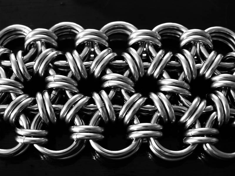 Japanese hexagonal 2/3 sheet chainmaille chainmail chain maille weave.